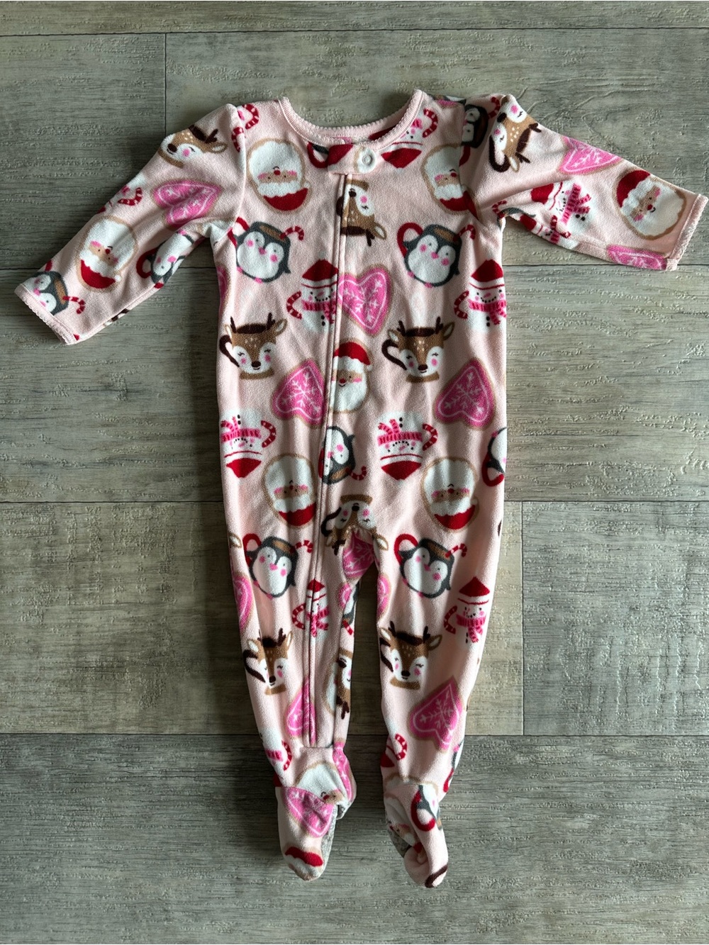 Carter's Baby Girl Christmas Fleece Footed Sleeper 18M